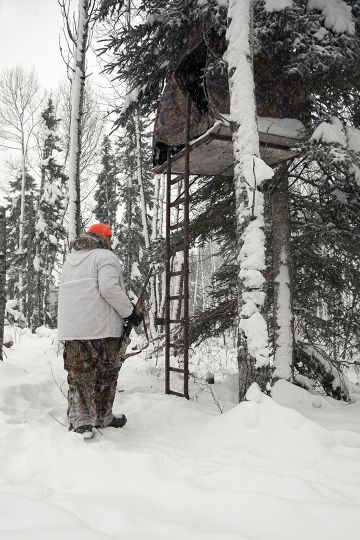 On a cold day in Saskatchewan, a very slow approach was used to minimize sweating before sitting for several hours.